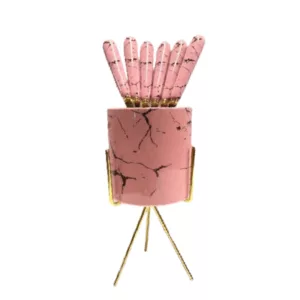 Lot de 6 Cuillères Raffinées avec Support en Métal 7 piéces