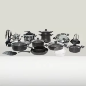 SERVICE GRANIT 38 PCS NOIRE / ROUGE BORDEAU (SBC-011)