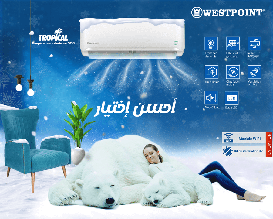 Climatiseur Inverter Westpoint 24000 BTU Tunisie