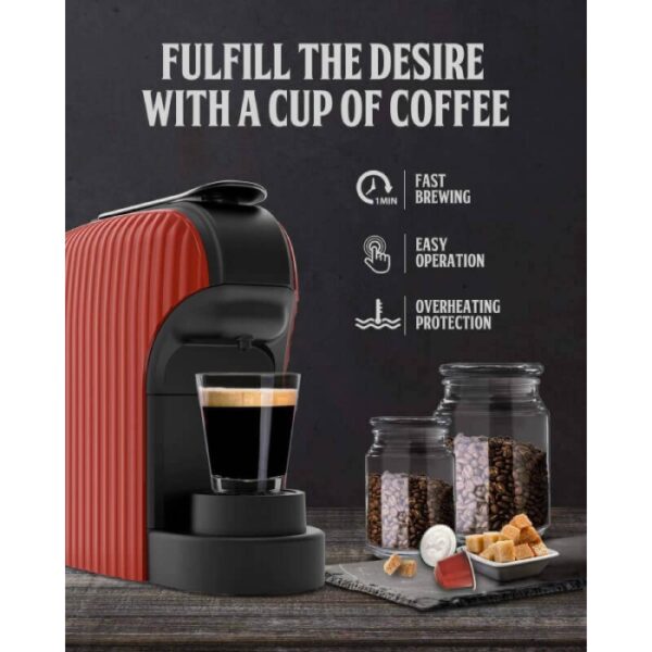 Machine café à capsules Nespresso FLORENCE 1400W 1L - Rouge