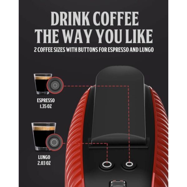 Machine café à capsules Nespresso FLORENCE 1400W 1L - Rouge