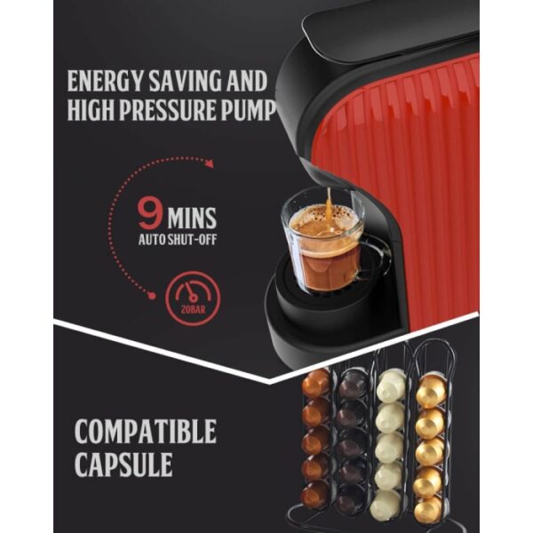 Machine café à capsules Nespresso FLORENCE 1400W 1L - Rouge