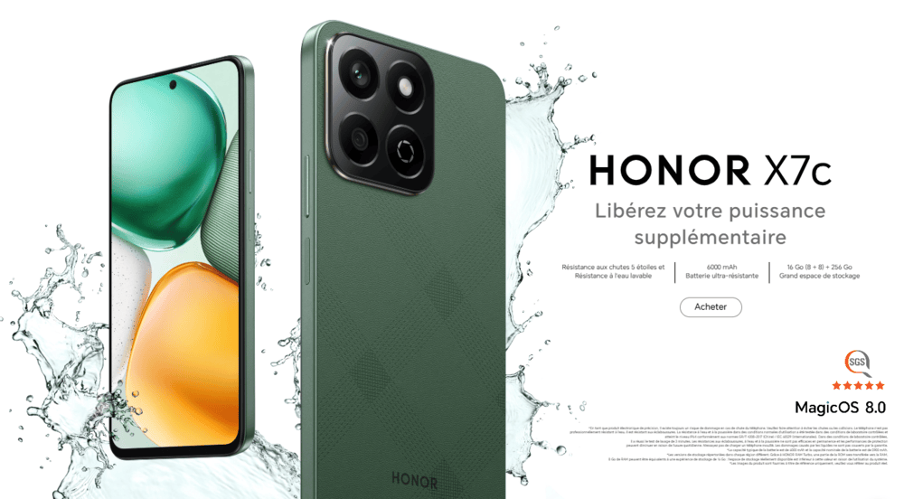 smartphone honor x7c prix tunisie