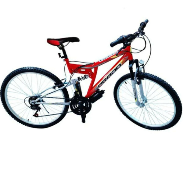 bicyclette Prado double suspension 26 18 vitesses rouge