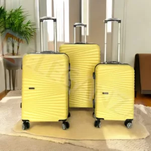 Série de 3 valises incassables - jaune Référence : TECTAKE-JAUNE