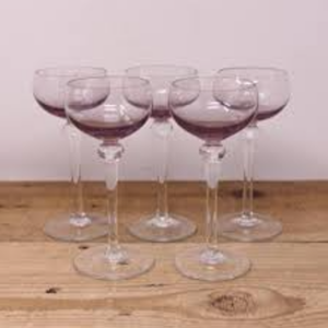 6 Verres en Améthyste Violette