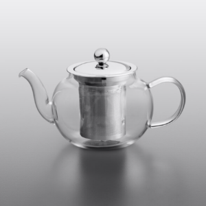 Théière en verre avec infuseur en acier inoxydable
