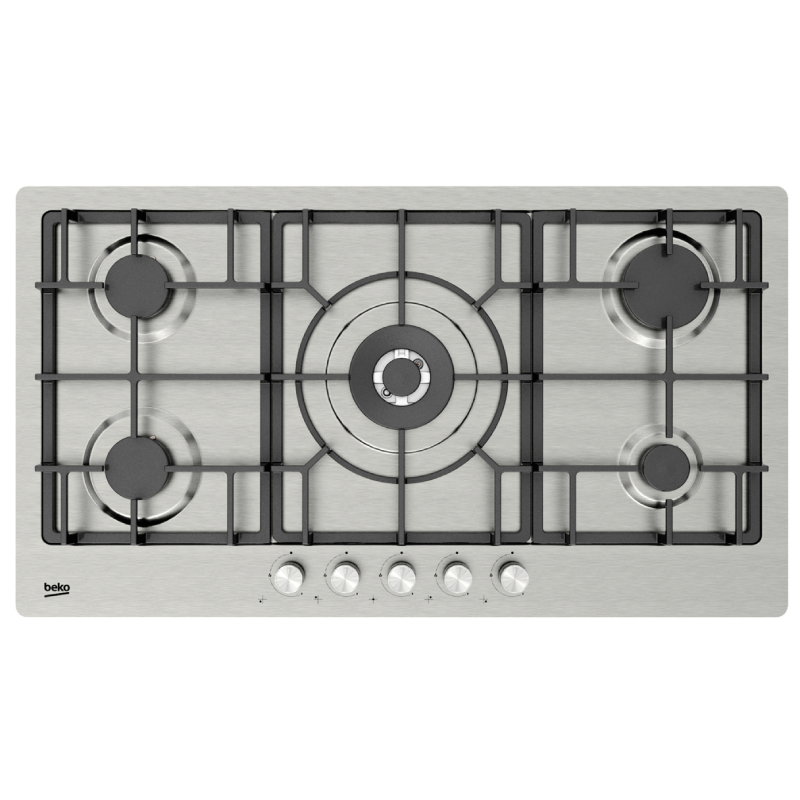 Plaque de cuisson encastrable BEKO 5 feux 95 cm Inox