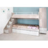 Chambre Enfant TWIN PLUS Sans Bureau à prix pas cher en Tunisie. Lit superposé, armoire 1 porte et finition Chêne Brut / Chêne Blanc.
