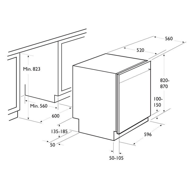 lave vaisselle encastrable 12 couverts Focus F501X Inox