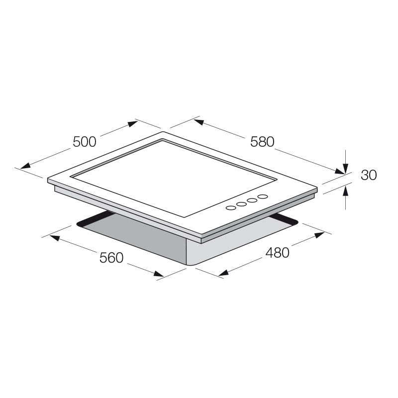 plaque de cuisson encastrable 4 feux 60cm Focus F400X inox