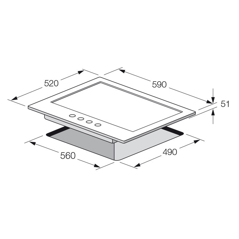 plaque de cuisson encastrable 4 feux 60cm Focus inox