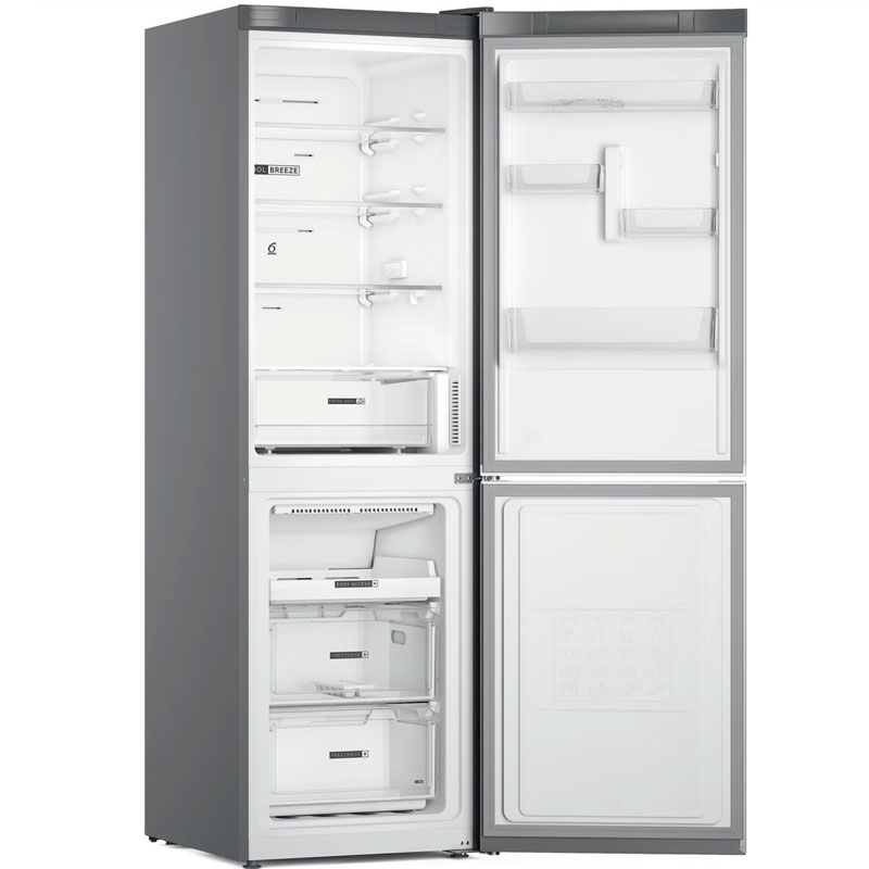 Réfrigérateur Whirlpool Combiné 360 Litres NoFrost Inox