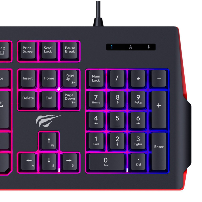 clavier Gamer Havit KB866L RGB noir