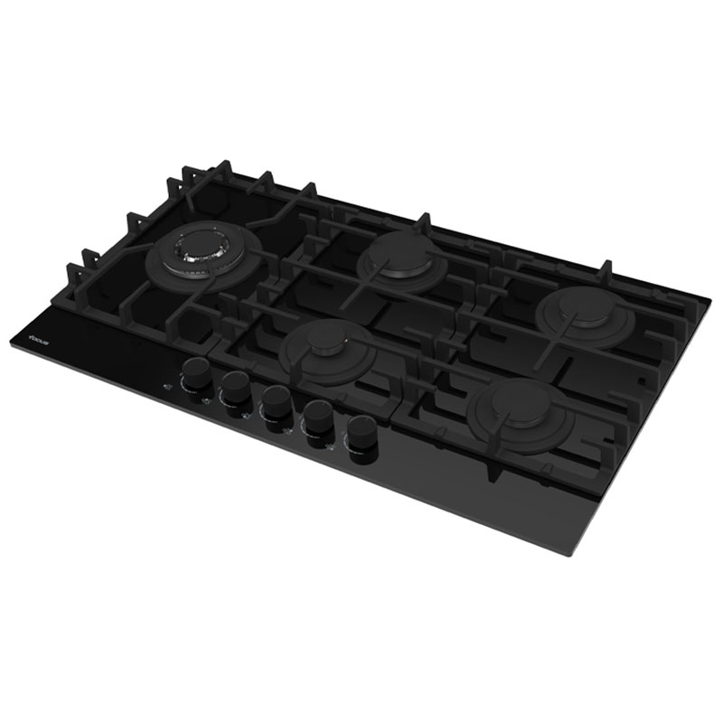 Plaque de cuisson encastrable 5 feux 90cm Focus F8009BS - Noir