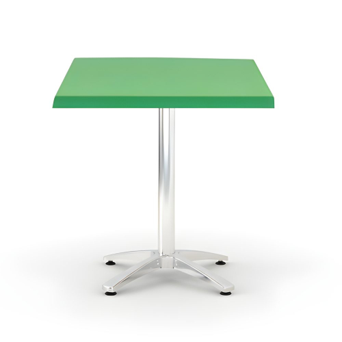 table bistrot 60 × 60 cm avec plateau Werzalit Socle aluminium 4 branches vert