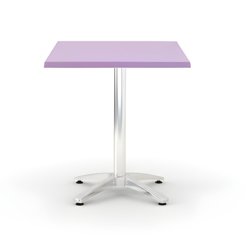 table bistrot 60 × 60 cm avec plateau Werzalit Socle aluminium 4 branches violet