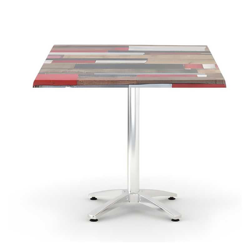 table bistrot 80 × 80 cm avec plateau Werzalit Socle aluminium 4 branches