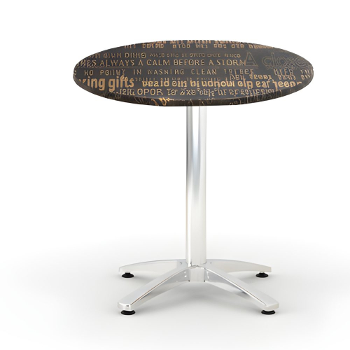 table bistrot D70 WZ Decor Socle aluminium 4 branches noir nuit