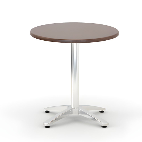 table bistrot D70 WZ Decor Socle aluminium 4 branches noyer rattan